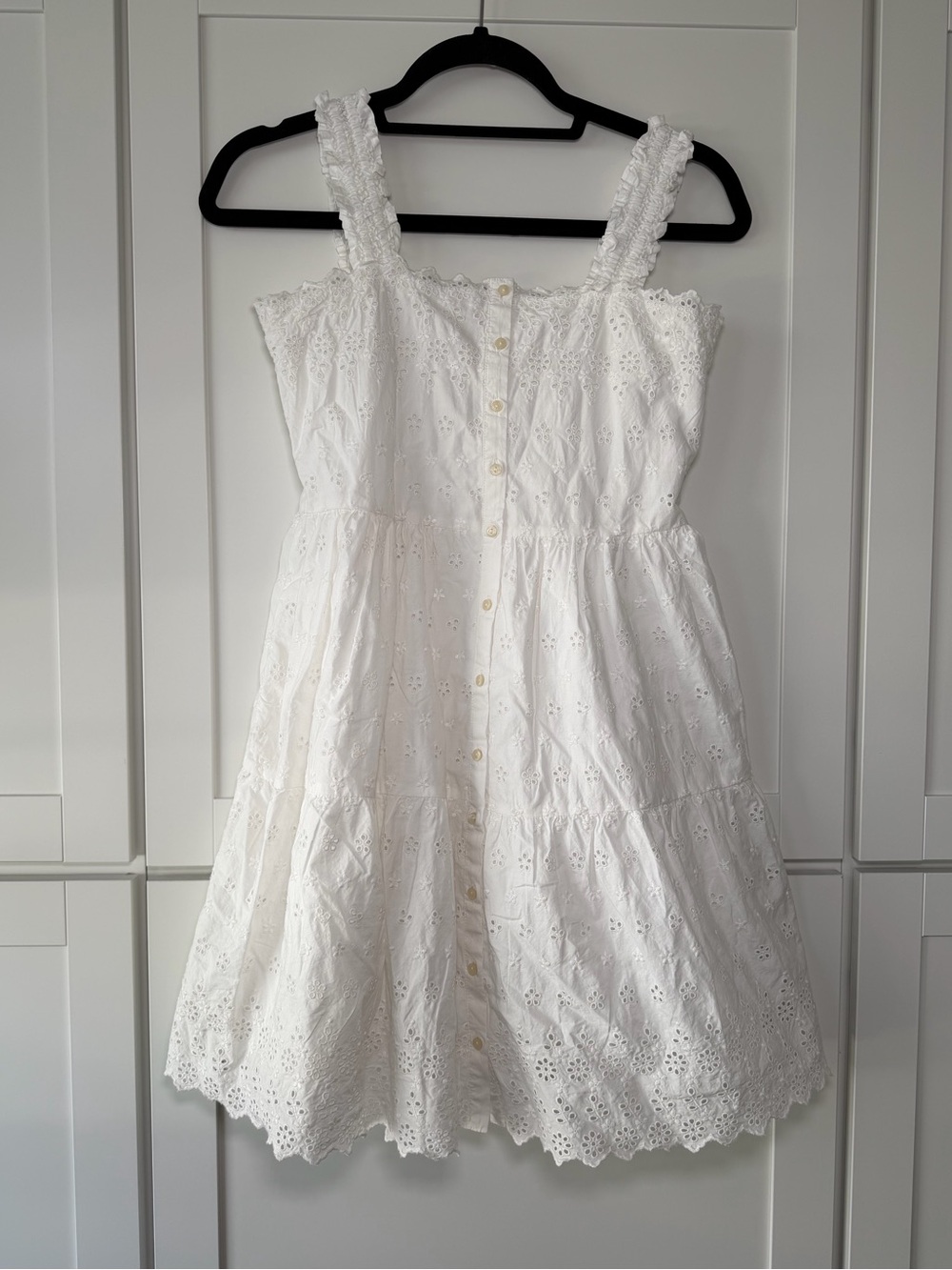 NWOT Gap Doen White Girls Eyelet Cottage Flowy Dress Kids Summer Boho